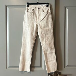 Rag & Bone Wren high rise slim straight jean in Ecru, size 24